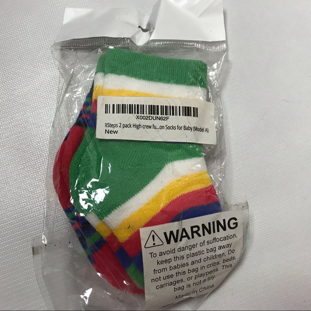 New Baby 2 Pack Socks Green Boy Stripe 6 Months